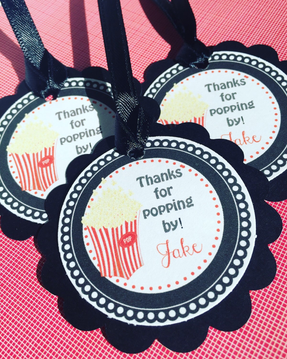 Popcorn Favor Tags Popcorn Gift Tags Popcorn Party Theme Etsy