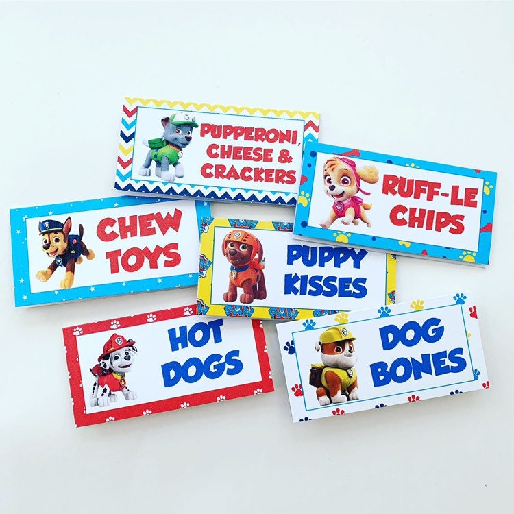 Paw Patrol Food Labels - Etsy
