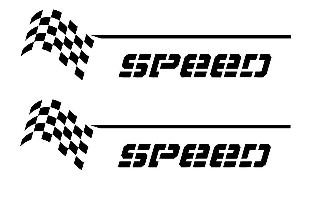 Two Racing Flags Sticker Speed Aufkleber Set (2 Pieces) – Racing Flag Sticker – Motorsport Car ...