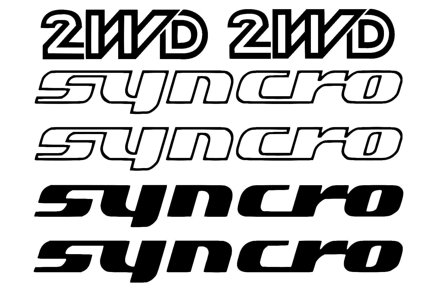 2WD Syncro Aufkleber Set (6 Pieces) – Allrad Offroad Sticker – Camper ...