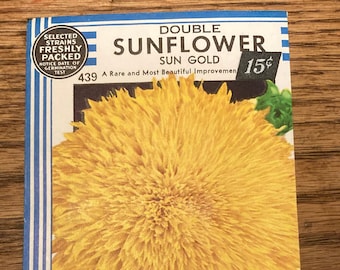 Vintage 1930s Sunflower Seed Packet, Never Used, Better Homes Seeds, Sold by Kresge Co. NOS
