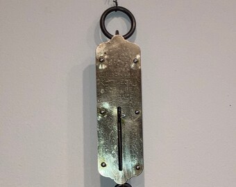 Antique Brass-Front 50 Pound Pocket Scale; John Chatillon & Sons; 19th Century