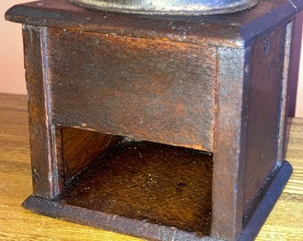 Antique Primitive Wooden Coffee Grinder; Old, Rustic, Country  Coffee Mill