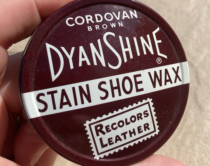 Vintage Shoe Polish Tin: DyanShine Stain Shoe Wax; 1950s NOS Never Used Warehouse Find!