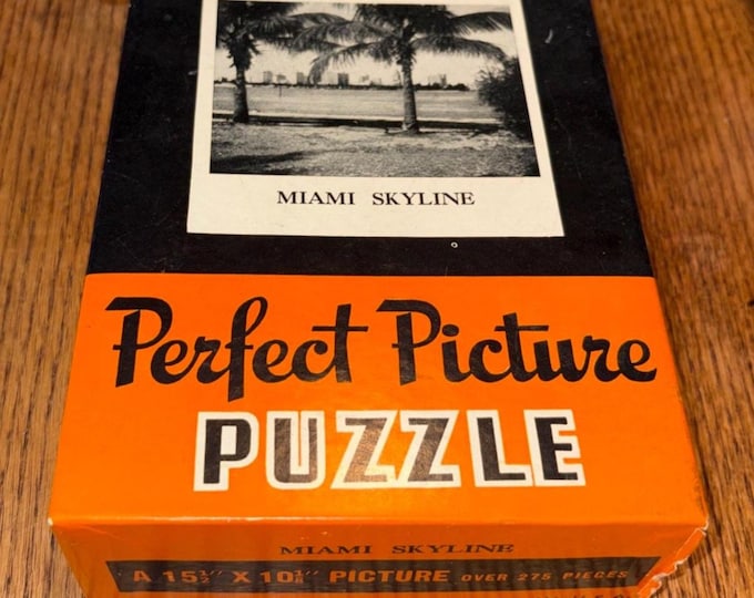 Vintage 1940s Perfect Picture Puzzle: Miami Skyline; Consolidated Paper Co.
