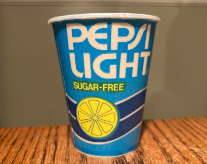 4 Vintage 1970s Pepsi Light Paper Cups; Old Stock, Never Used, Mint