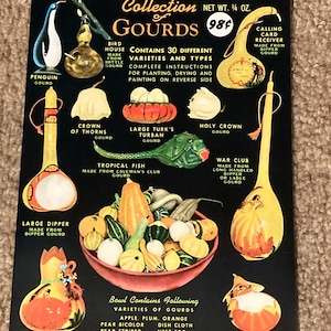 NOS Vintage Crosman Seed Corp. Large Gourds Seed Packet; Old Stock, Warehouse Find!
