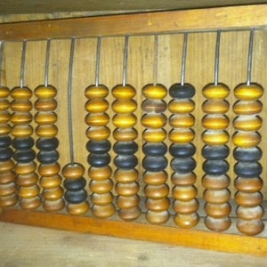Antique Abacus with Wooden Beads