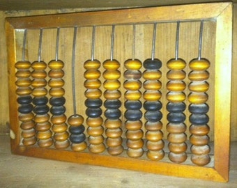 Antique Abacus with Wooden Beads