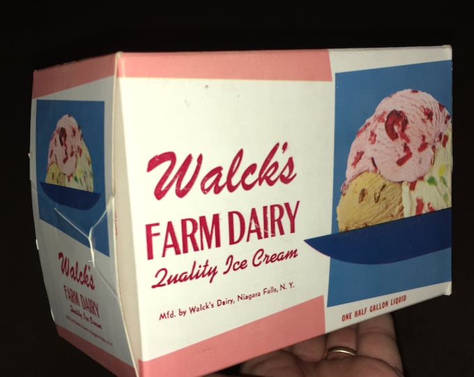 Vintage 1950s Ice Cream Cartons: Walck's Farm Dairy NOS Advertising Boxes (Set of 3)