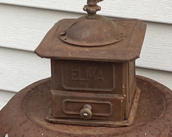 Antique Country Primitive Tin Coffee Grinder, Coffee Mill, Rustic As-Found Kitchen Decor