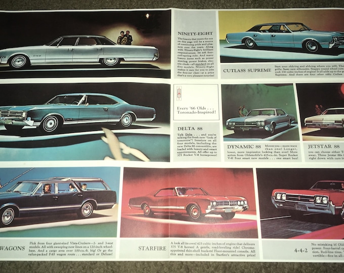 1966 Oldsmobile Dealer Promotional Sales Literature Photo Flyer Mailer, NOS