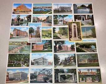 Lot of 26 Vintage 1920's-1930's Elmira, NY Picture Postcards; Never Used, NOS, Old Store Stock, Rubin Bros. Publisher; Old NY Souvenirs
