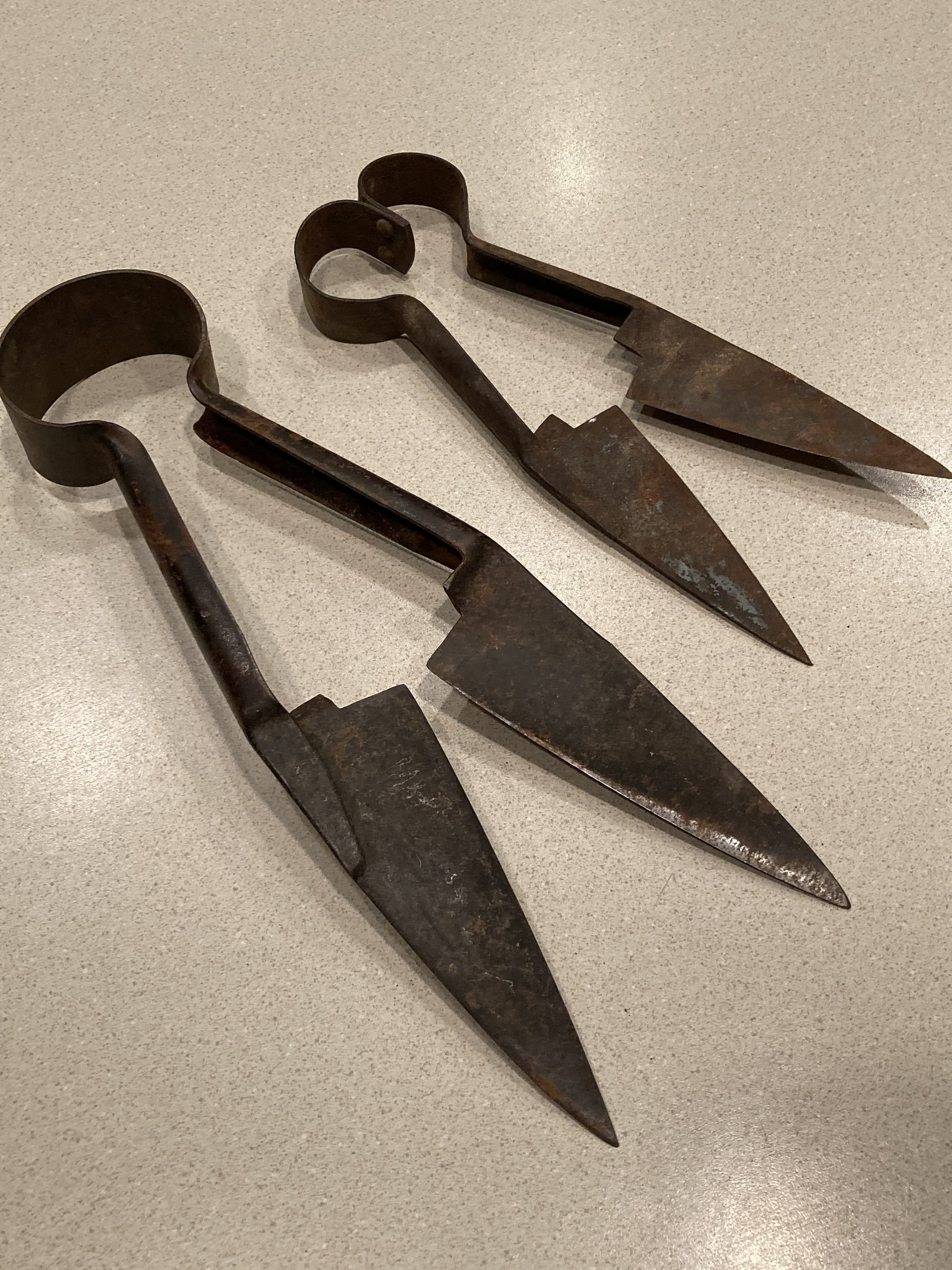 Antique Primitive Sheep Wool Hand Shears, 2 Pair!