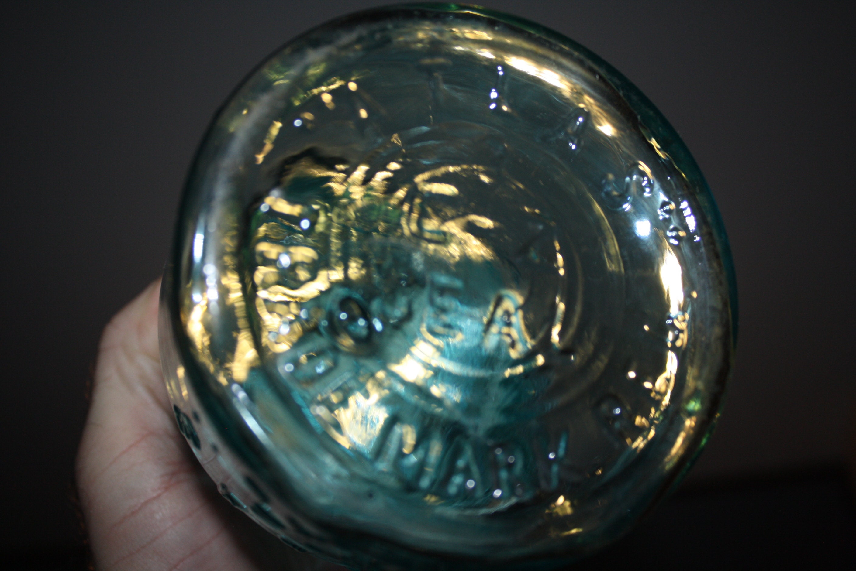 Vintage atlas e z seal blue glass pint fruit canning jar