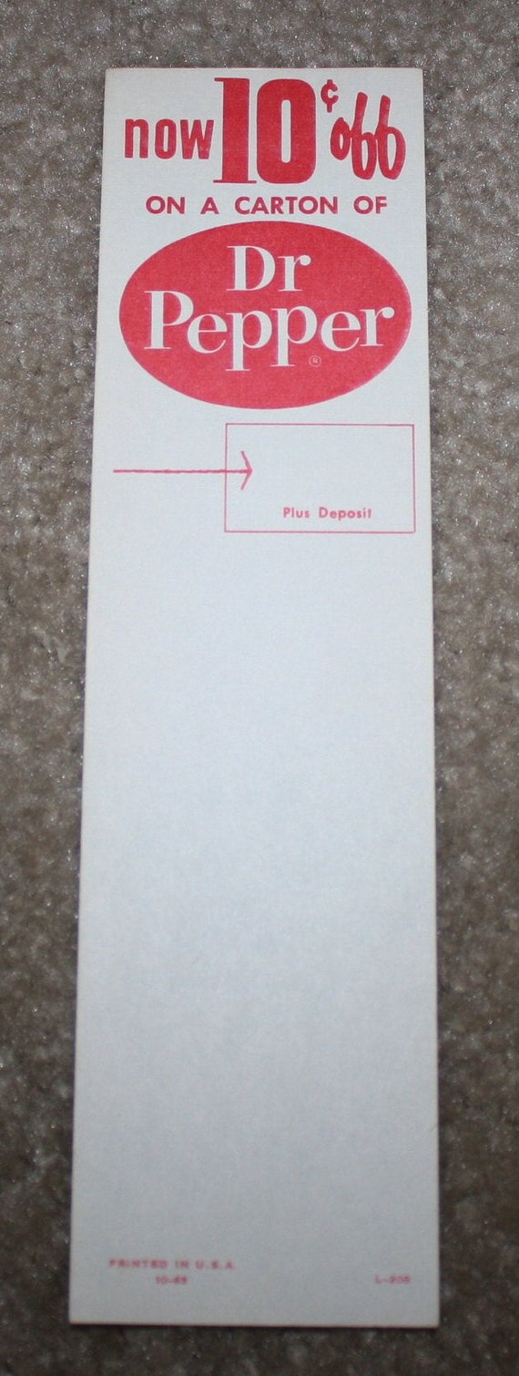 定率割引 往復 Vintage 1963 Advertising Insert Carton 6-pack Pepper Dr. コレクション