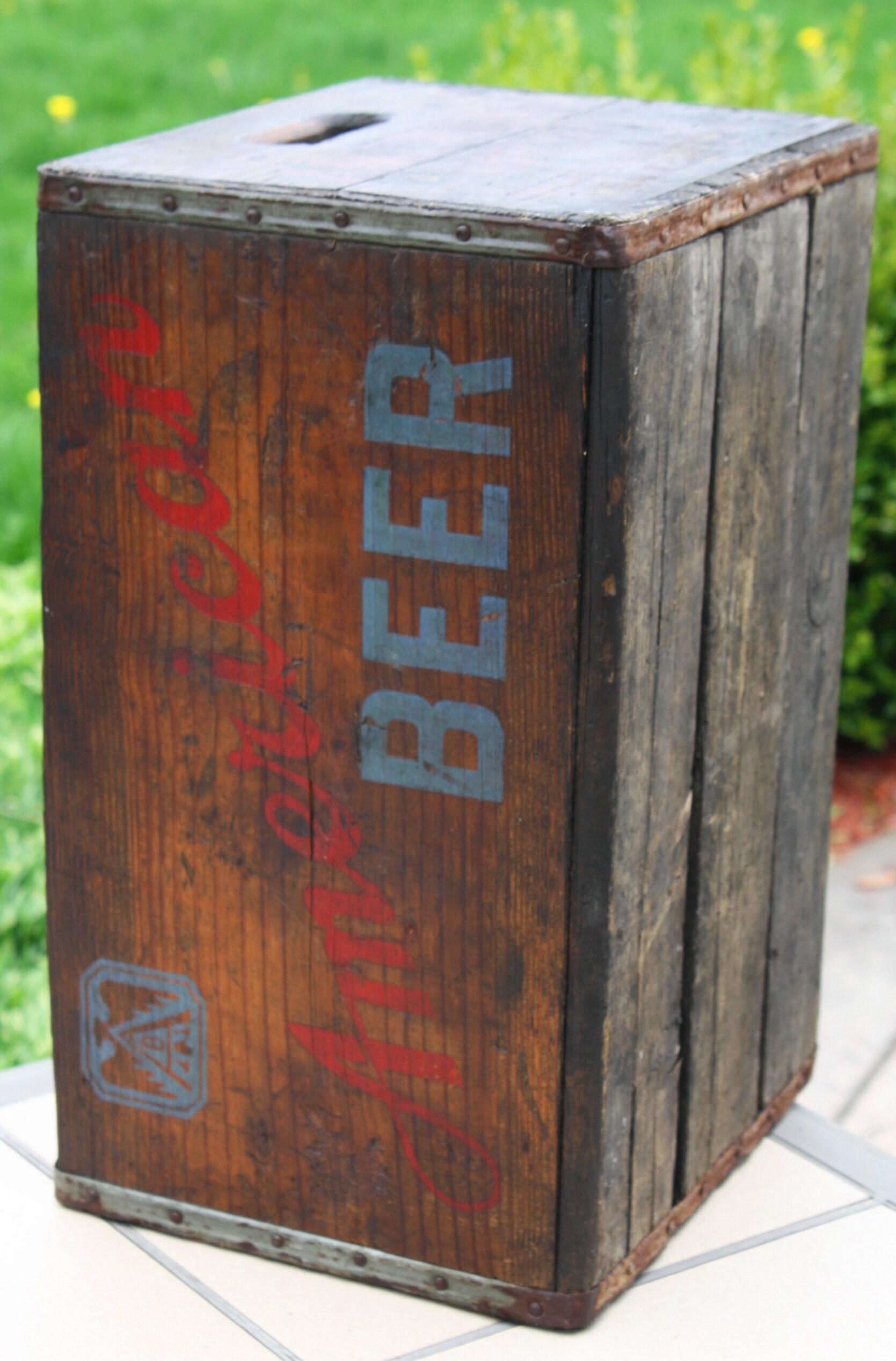 Vintage Wooden AMERICAN BEER Bottle Carrier Crate ...