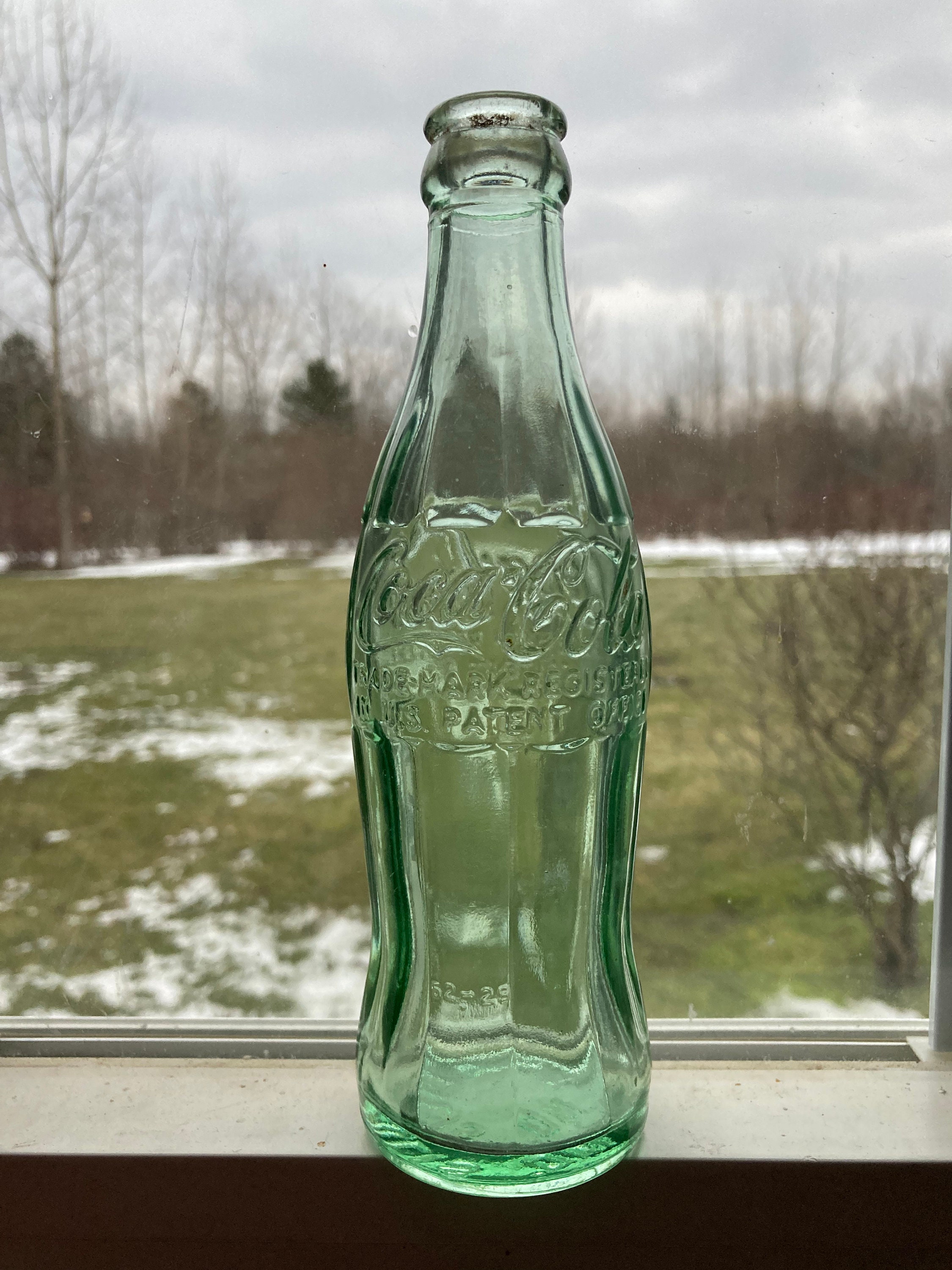 Vintage 1940s 50s Coca Cola Bottle Antique Green Glass Coke Etsy