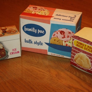 Vintage Dairy Advertising: 1950s-60s Ice Cream Cartons, New Old Stock Ice Cream Boxes, Warehouse Find image 2