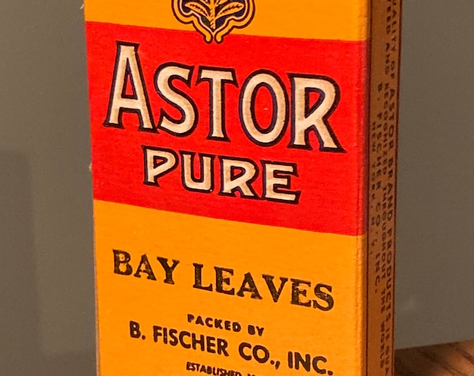 Vintage WWII Era: Astor Brand Pure Bay Leaves, Full Box, Old Stock, Country Store, Warehouse Find Spices