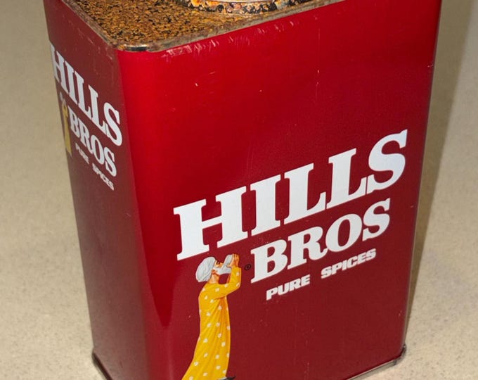Vintage Hills Bros Spice Tin, New Old Stock, Never Used, Advertising