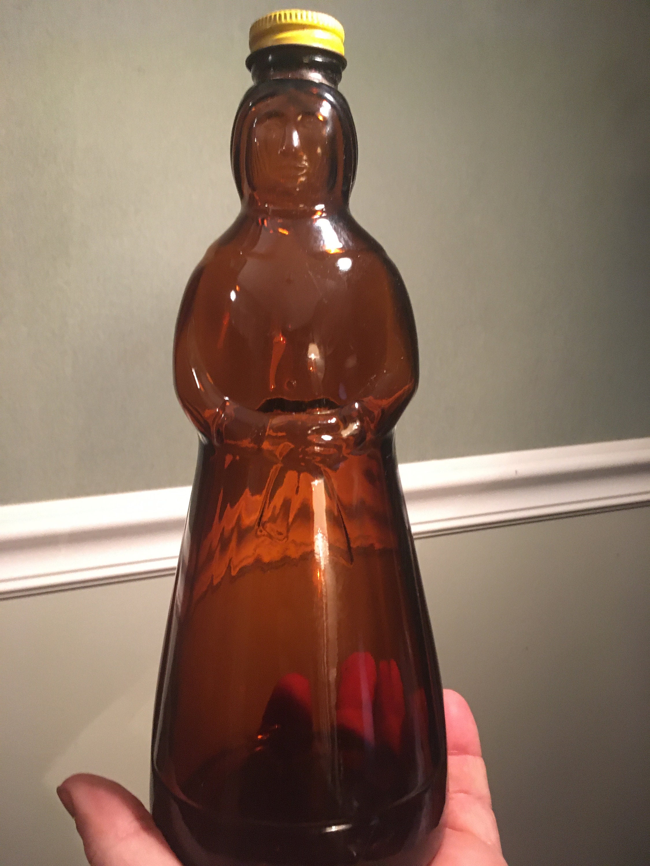 Mrs Plastic with Label Butterworth Butterworth's Amber Glass Bottle Metal Lid