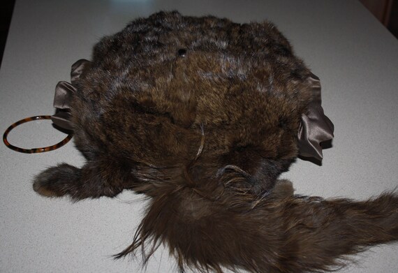 Early 1900s Edwardian Fox Fur Hand Muff with Face… - image 6