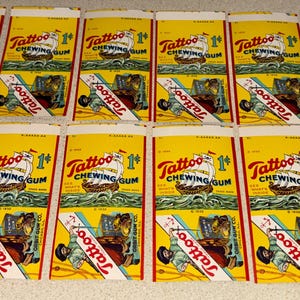 Original NOS 1932 Tattoo Chewing Gum Wrappers: Orbit Gum Co., Complete Set of 12 Ships/Boats Illustrations SCARCE! image 1