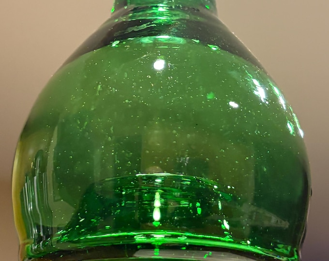 Vintage Dark Green Slag Glass Bug Catcher, Hanging Fly Trap