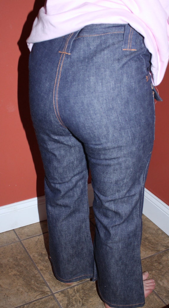 Vintage 1970s Girls Denim Blue Jeans High Waist Bell Bottoms New Old Stock Never Worn Hippie Disco Pants Girls Size 14 Etsy Canada