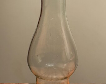 Antique Glass Miniature Oil Kerosene Lamp Chimney 3 1/2" H, 1 1/8" Diameter Fitter