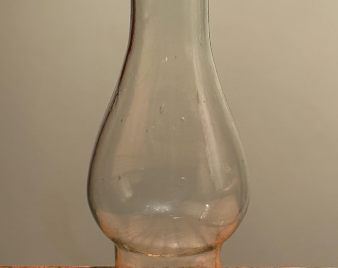 Antique Glass Miniature Oil Kerosene Lamp Chimney 3 1/2" H, 1 1/8" Diameter Fitter