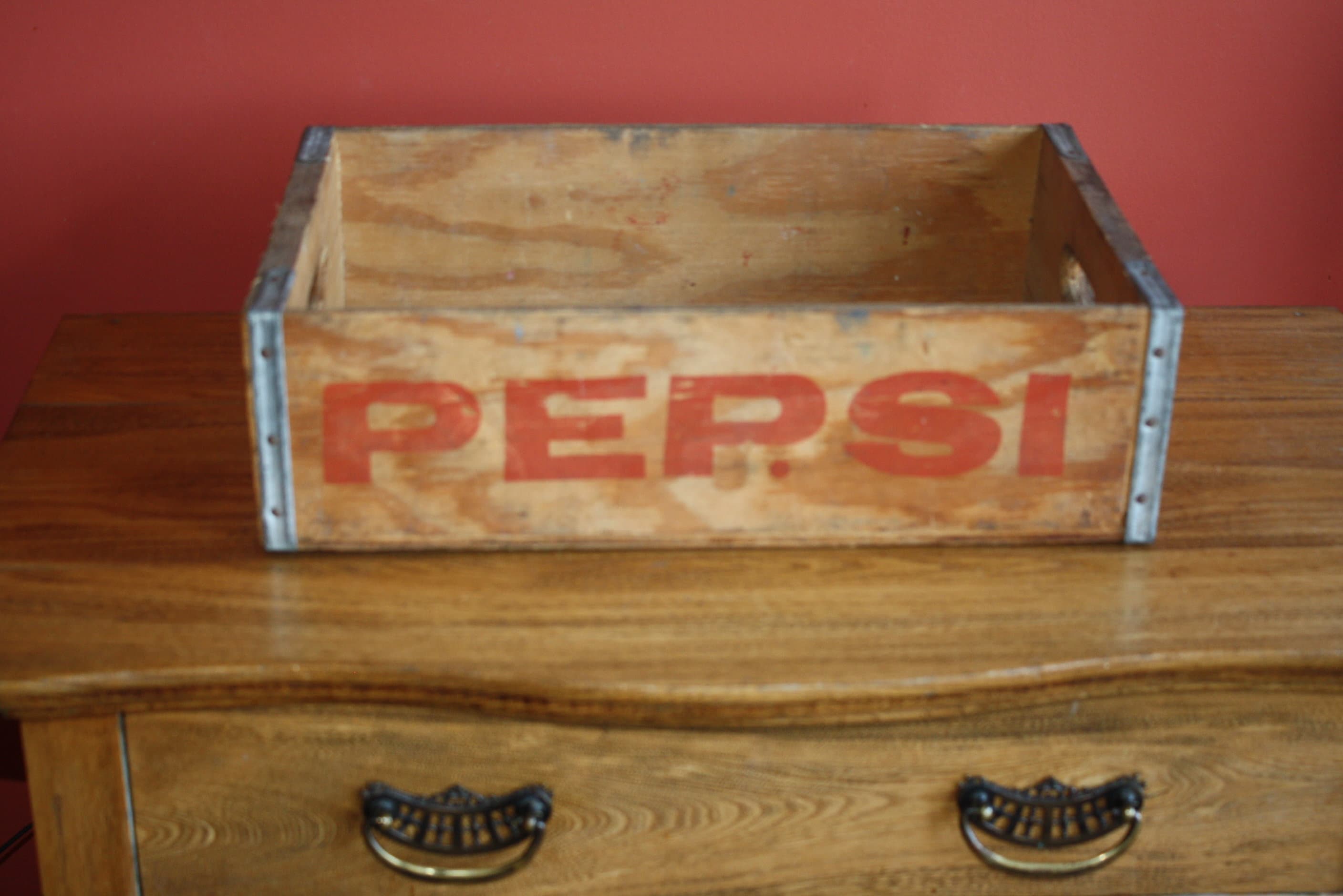 Antique Wooden Pepsi Cola Crate, Vintage Olean, NY Pepsi Bottle Carrier