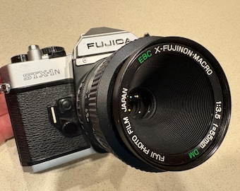 Vintage Fujifilm Fujica STX-1N 35mm SLR FILM Camera with Fuginon 55mm f3.5 Macro Lens