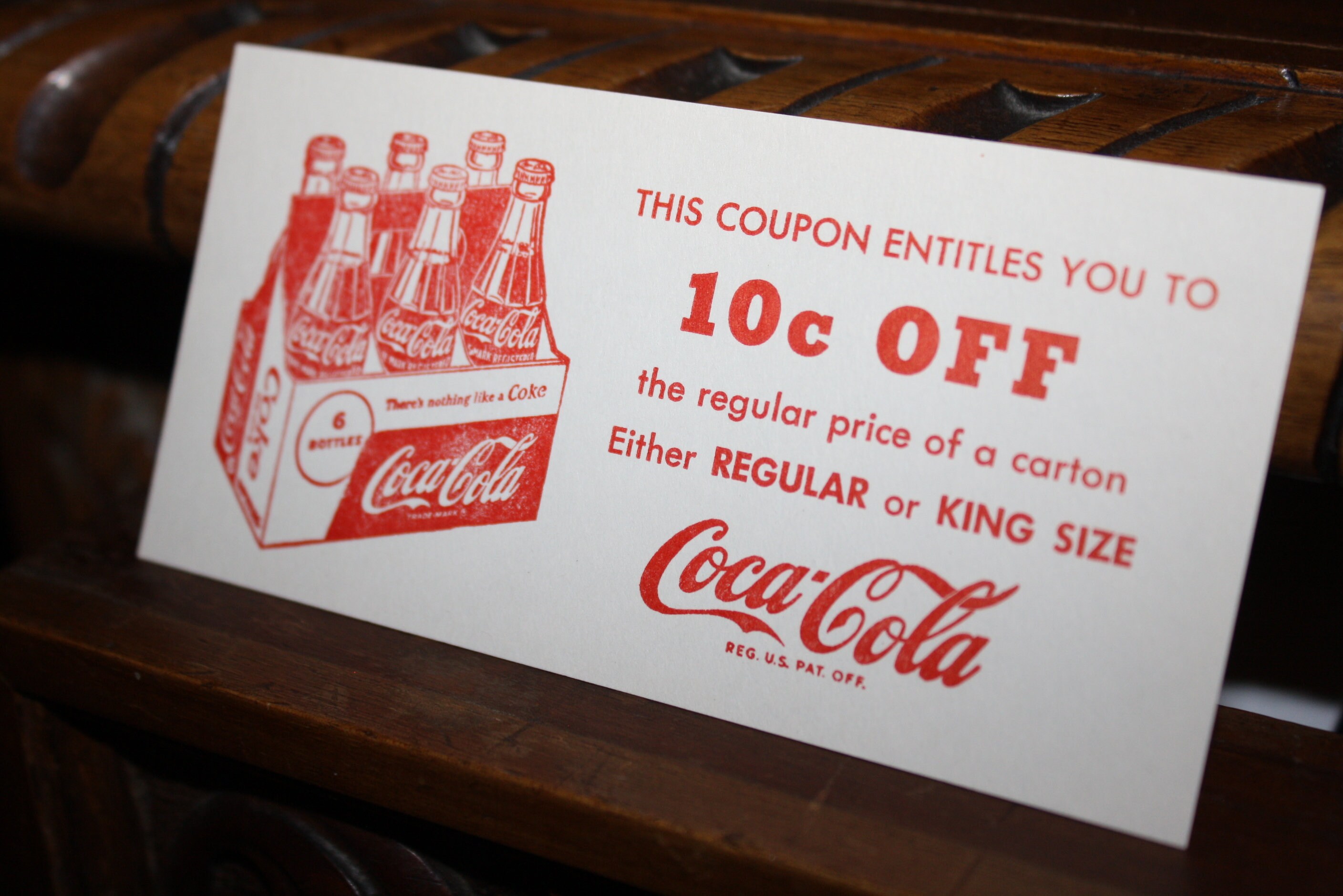 Vintage 1957 Coca Cola 10 Cents Off Coupon Original Coke Advertising
