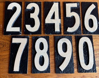 Vintage 1950s 3" Cast Aluminum Reflective Unitype Numbers, New Old Stock, Originally for Mailbox & House Signs, Sterling Product Co.