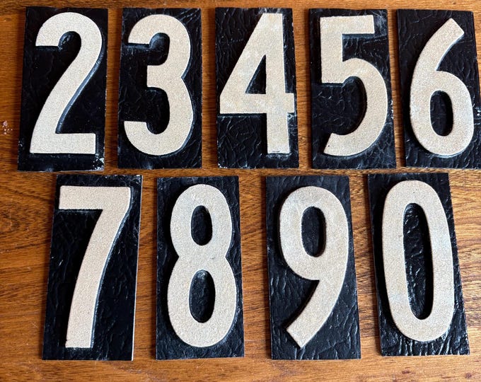 Vintage 1950s 3" Cast Aluminum Reflective Unitype Numbers, New Old Stock, Originally for Mailbox & House Signs, Sterling Product Co.