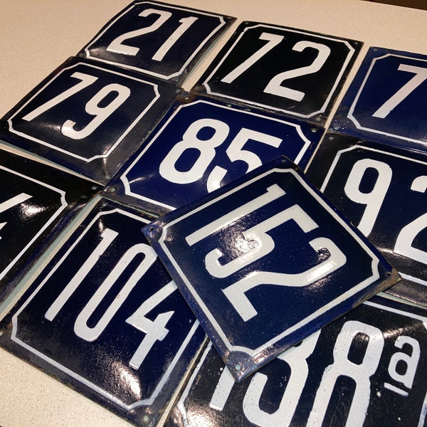 Vintage European Porcelain Enamel House Number Signs!