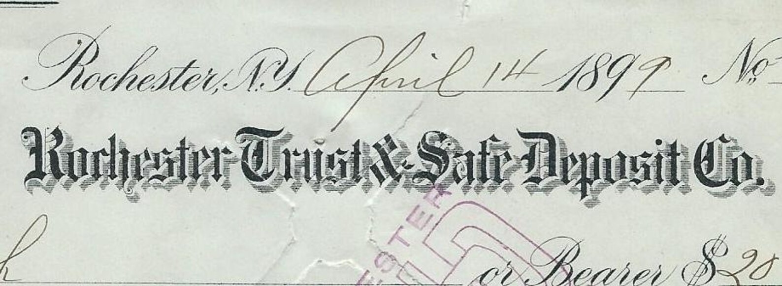 3 Antique Canceled Bank Checks From Rochester Trust & Safe Etsy
