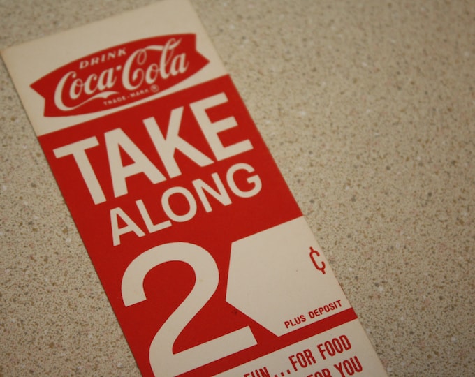 Vintage Late 1950s Coca Cola Carton Advertising Insert; NOS Coke Promotion, Advertising