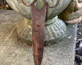 Antique Primitive 19th Century Blacksmith Forged Iron Shears, Scissors