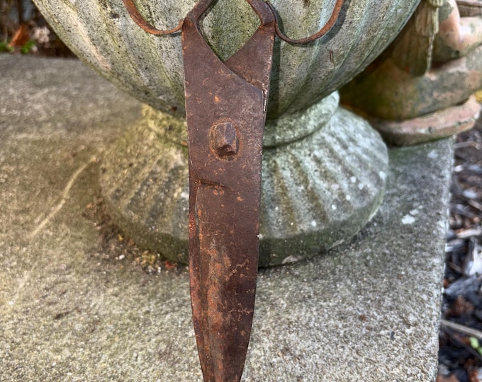 Antique Primitive 19th Century Blacksmith Forged Iron Shears, Scissors