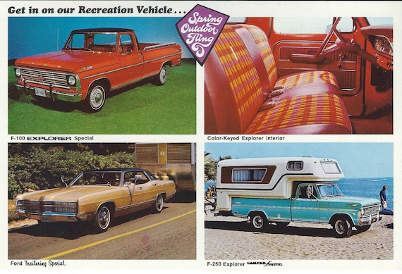 Vintage Unused 1969 Ford Dealer Postcard: F-100 Special, F-250
