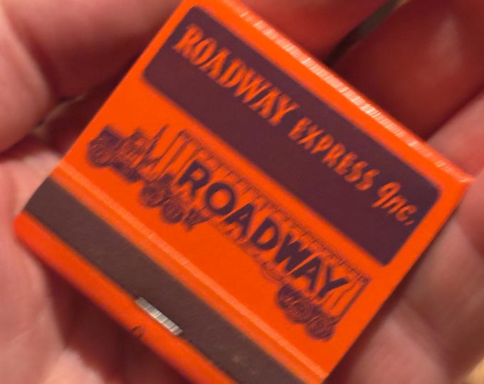 Vintage 1950s Roadway Express Inc. Trucking Poker Printed Matchbook