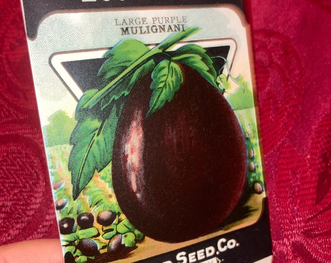 Vintage 1920s Card Seed Co. Eggplant Packet NOS Unused Scarce