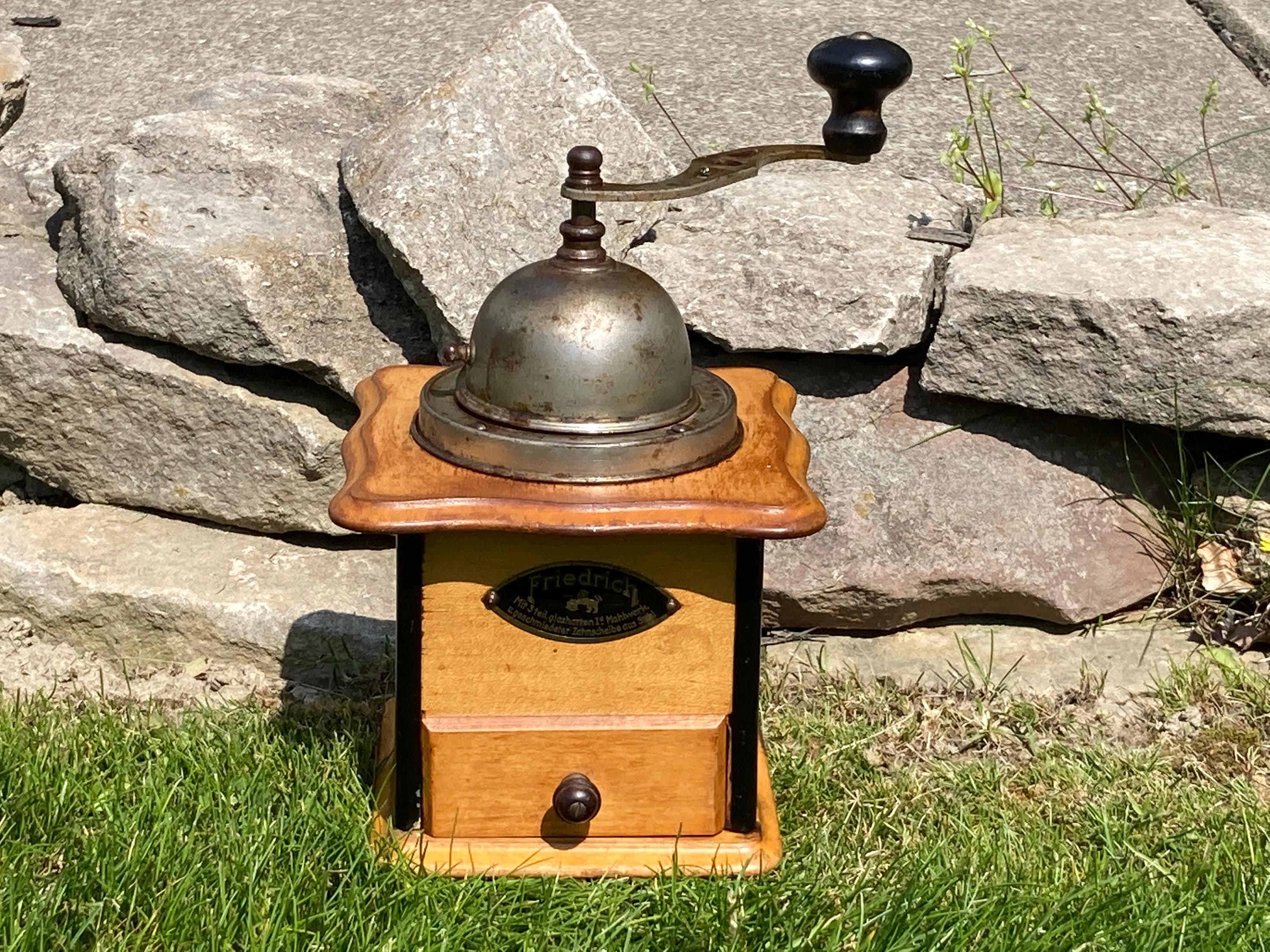 Vintage wooden cheap coffee grinder