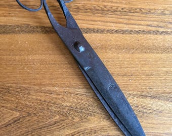 Antique Primitive 19th Century Blacksmith Forged Iron Shears, Scissors