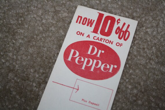Vintage 1963 Dr. Pepper 6-pack Carton Insert Advertising