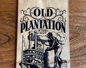 Vintage Advertising: Old Plantation Steel Cut Coffee Bag; Hulman & Co. Terre Haute, Indiana