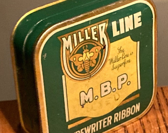 Vintage Miller Line Typewriter Ribbon Tin Box; Miller Bryant Pierce Co.; Underwood